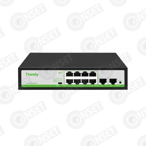 TIANDY TC-P3S010 Spec:H/0820/AT/90 коммутатор 8 портов 8FE+2GE