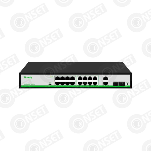 TIANDY TC-P3S019 Spec:H/1621/AT/180 коммутатор 16 портов 16FE+2GE+1SFP