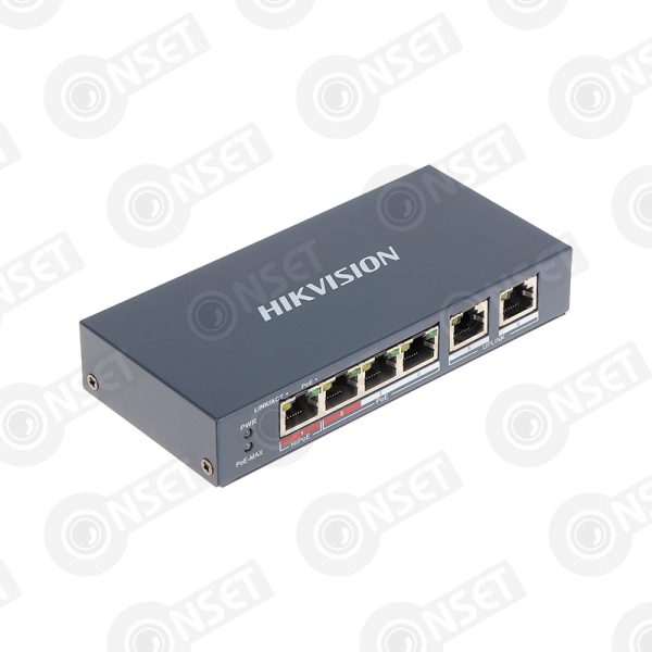 Hikvision DS-3E0106HP-E Коммутатор 4-портовый неуправляемый Hi-PoE