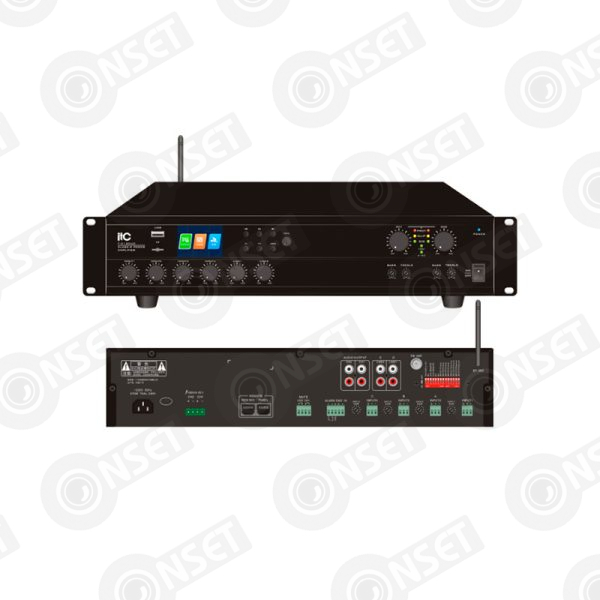 ITC T-2120UC 2-канальный матричный цифровой микшерный усилитель (2*120 Вт) с Bluetooth, тюнером и MP3