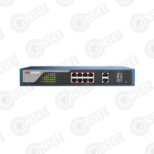 Hikvision DS-3E1310P-EI Коммутатор 8-портовый PoE, управление через Hik-Partner Pro