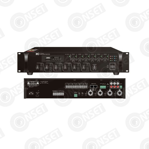 ITC TI-3506S Микширующий усилитель 350Вт, 6 зонный  с USB / SD + FM-тюнером и Bluetooth