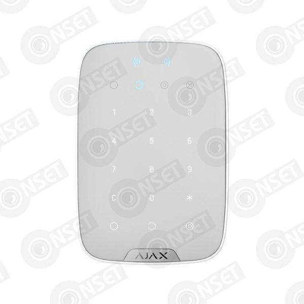 Ajax KeyPad Plus белый Беспроводная клавиатура с поддержкой защищенных бесконтактных карт и брелоков