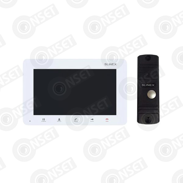 Slinex KIT SM-07MHD цвет белый + ML-16HD цвет черный. Комплект домофона 7" + панель вызова
