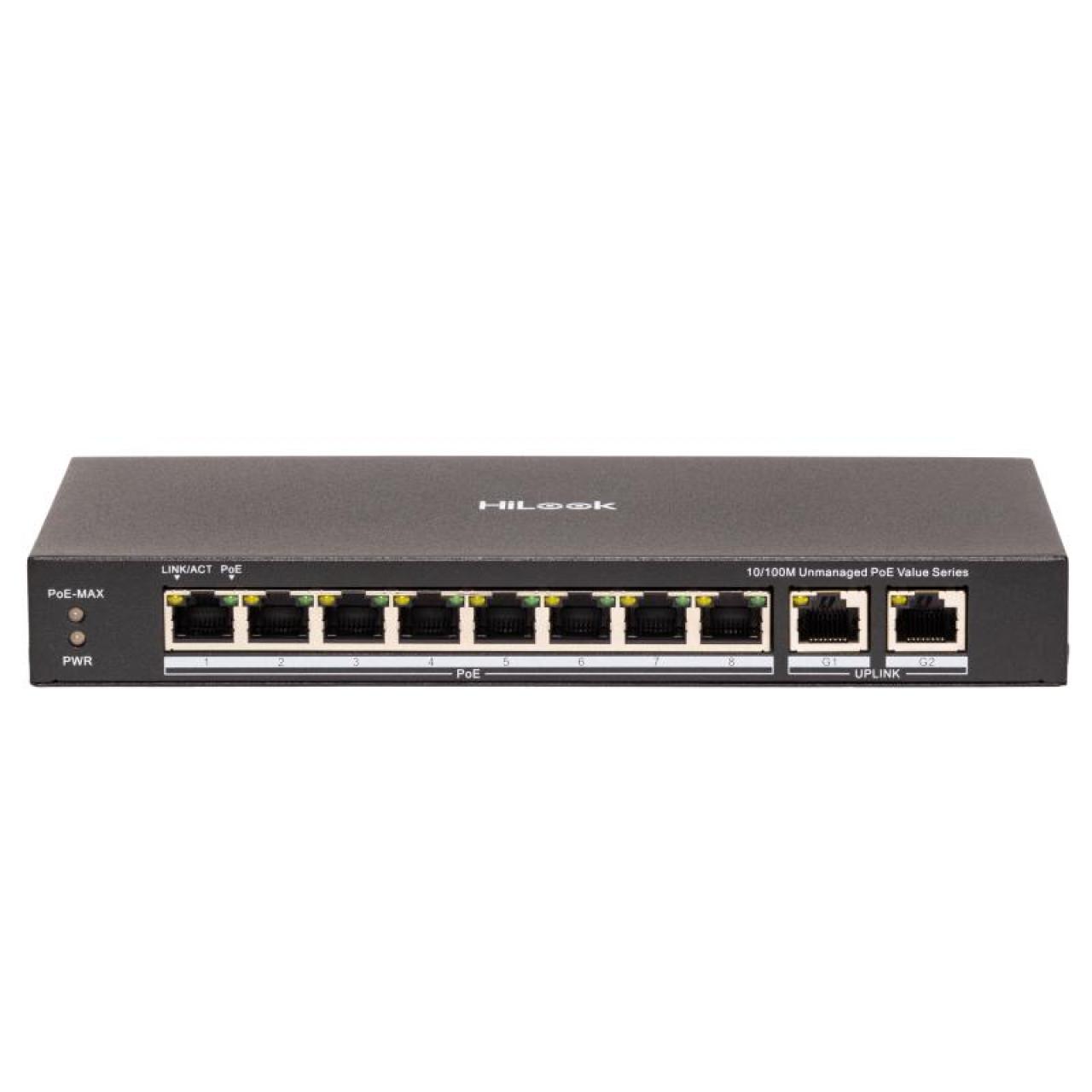 HiLook NS-0310P-80(B) Коммутатор 8-портовый неуправляемый PoE HiLook NS-0310P-80(B) неуправляемые