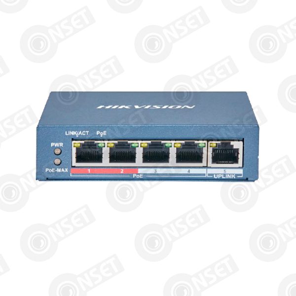 Hikvision DS-3E0105P-E(B) Коммутатор 4-портовый неуправляемый PoE — Неуправляемые, купить в Алматы