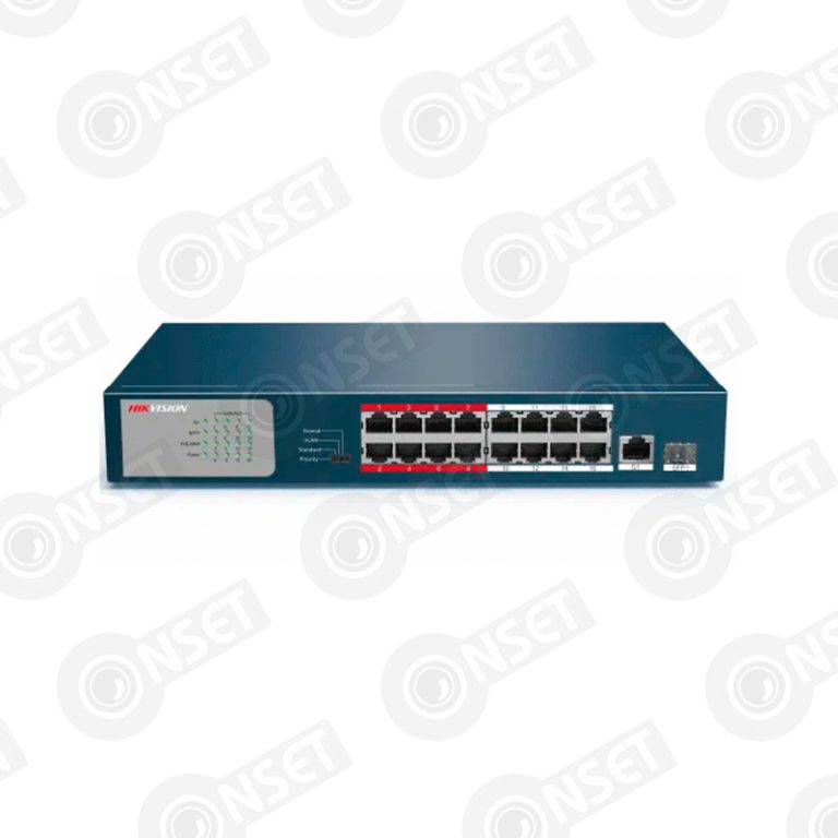Hikvision DS-3E0318P-E(C) Коммутатор 16-портовый неуправляемый PoE — Неуправляемые, купить в Алматы