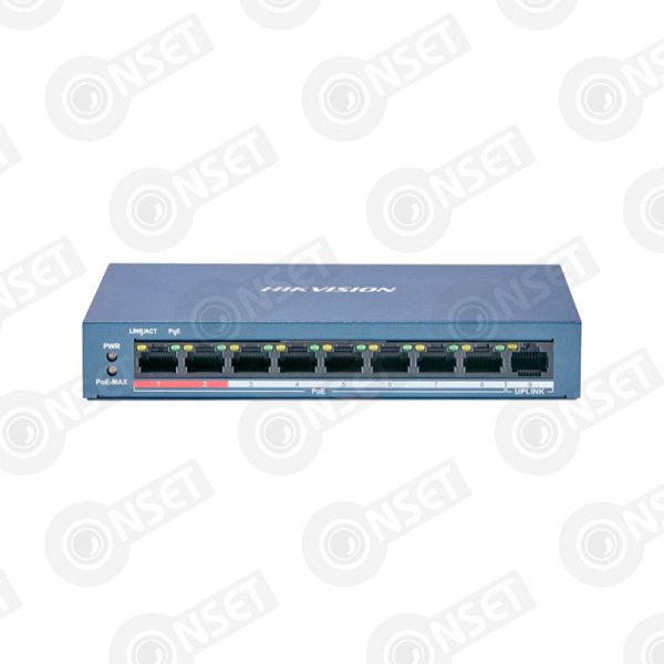 Hikvision DS-3E0109P-E/M(B) Коммутатор 8-портовый неуправляемый PoE — Неуправляемые, купить в Алматы