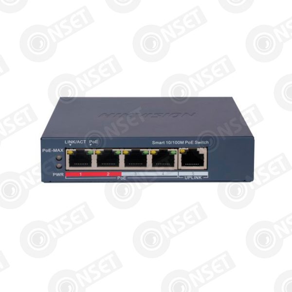 Hikvision DS-3E1105P-EI (V2) Коммутатор 4-портовый PoE, управление чер — Управляемые, купить в Алматы