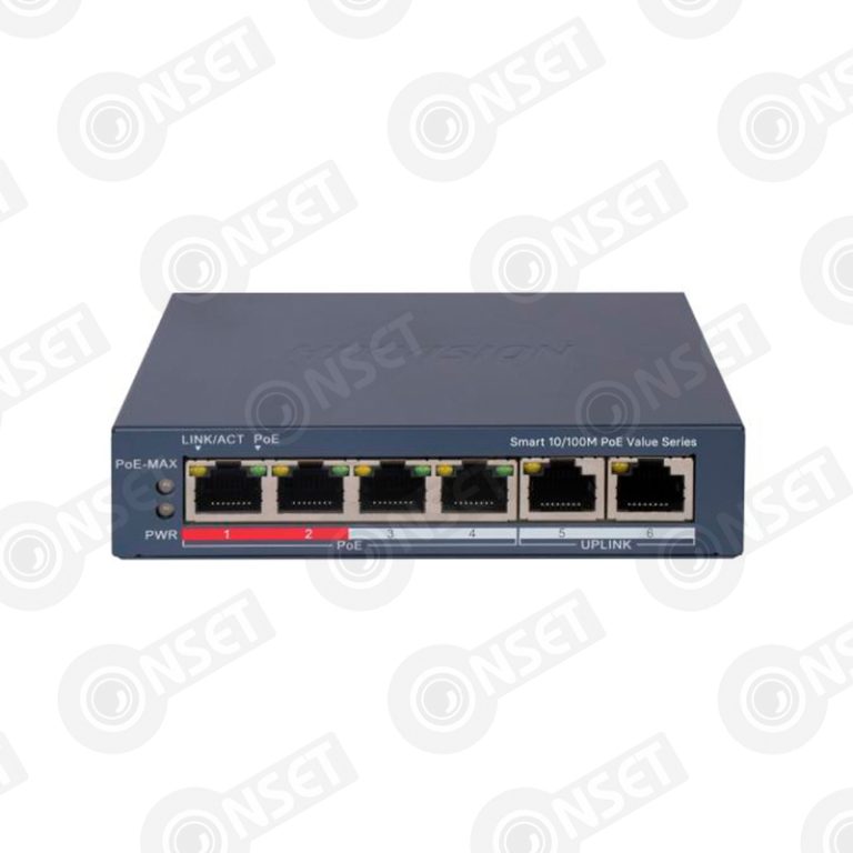 Hikvision DS-3E1106P-EI Коммутатор 4-портовый PoE, управление через Hi — Управляемые, купить в Алматы