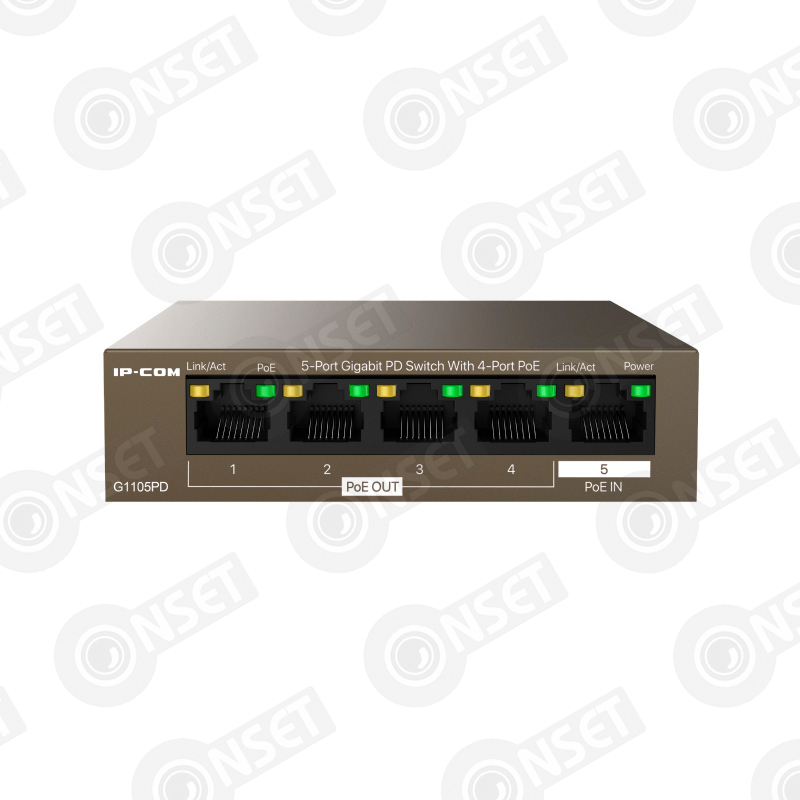 INT0000006950 #1 IP-Com G1105P-4-63W Коммутатор 5-портовый неуправляемый PoE — Неуправляемые, купить в Алматы