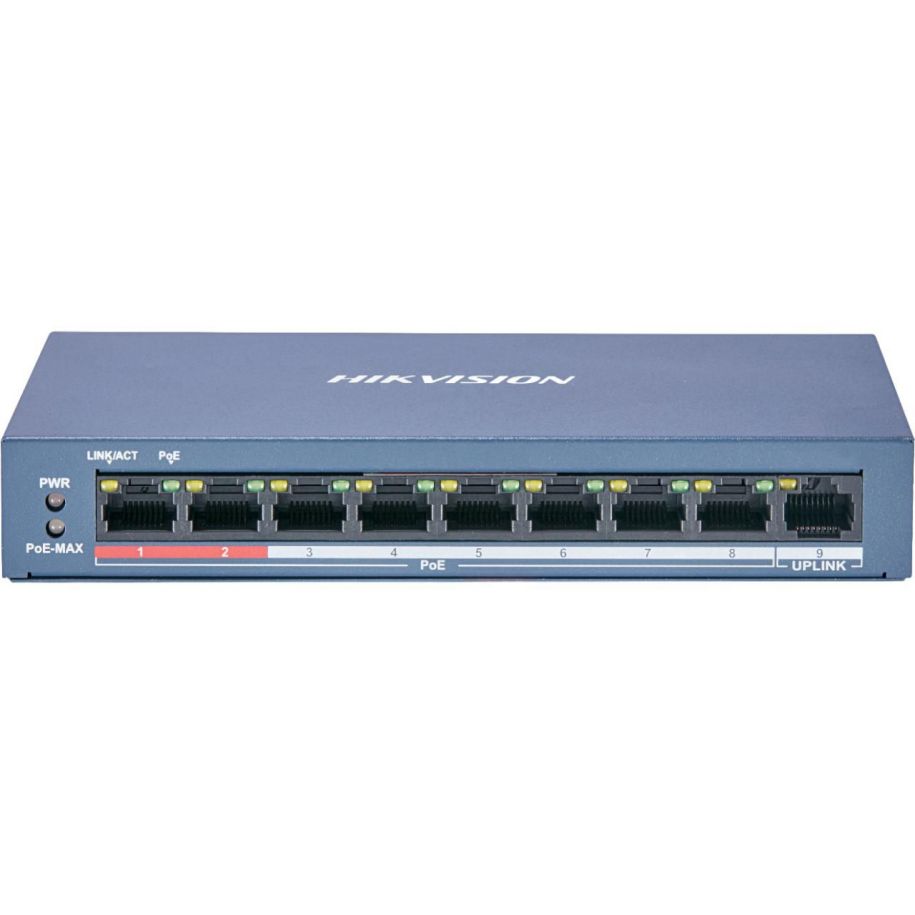 Hikvision DS-3E0109P-E/M(C) Коммутатор 8-портовый неуправляемый PoE Hikvision DS-3E0109P-E/M(C) неуправляемые