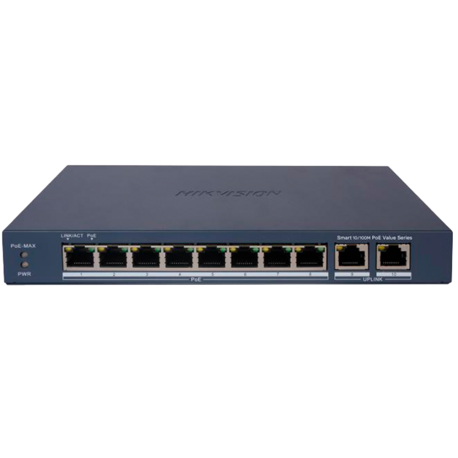 Hikvision DS-3E1310P-EI/M(B) Коммутатор 8-портовый PoE, управление через Hik-Partner Pro Hikvision DS-3E1310P-EI/M(B) управляемые