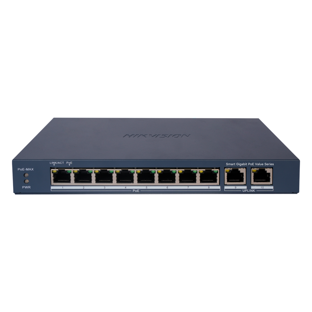 Hikvision DS-3E1510P-EI/M Коммутатор 8-портовый неуправляемый PoE Hikvision DS-3E1510P-EI/M неуправляемые