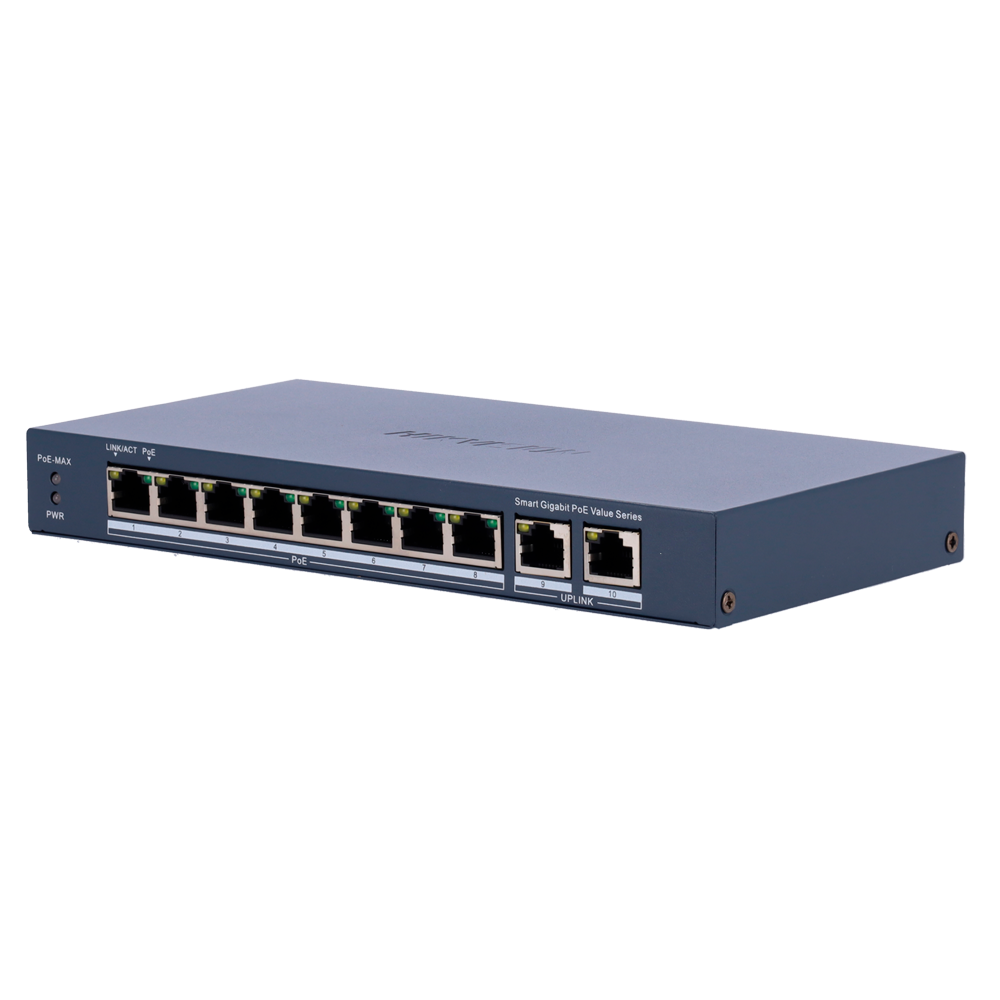 Hikvision DS-3E1510P-EI/M(B) Коммутатор 8-портовый неуправляемый PoE Hikvision DS-3E1510P-EI/M(B) неуправляемые
