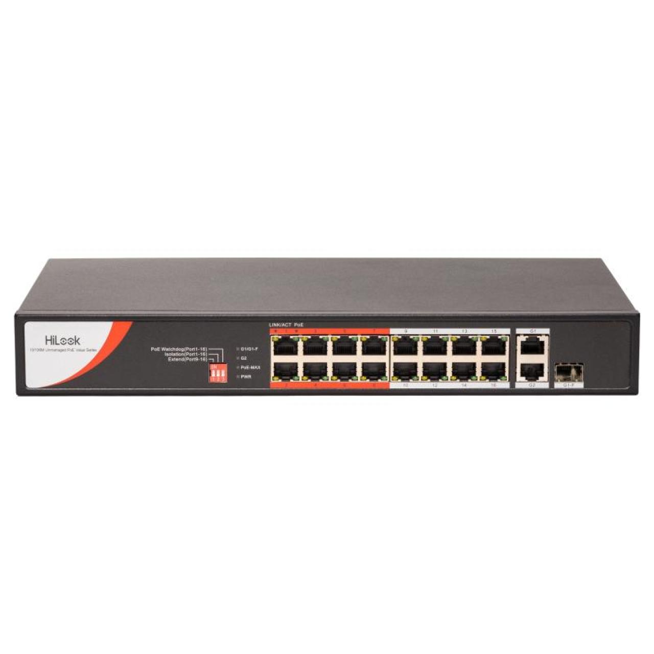 HiLook NS-0318P-130(C) Коммутатор 16-портовый неуправляемый PoE HiLook NS-0318P-130(C) неуправляемые